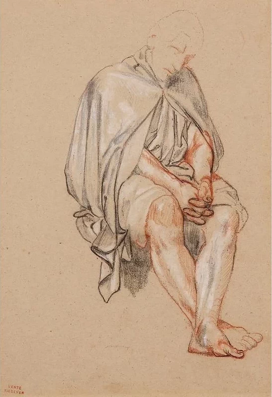 Léon Riesener - Studio di un prigioniero seduto